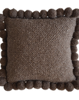 SQUARE WITH POM POMS - LARGE | COFFEE-The Andes Project