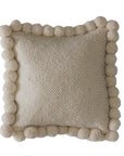 SQUARE WITH POM POMS - MEDIUM | NATURAL-The Andes Project