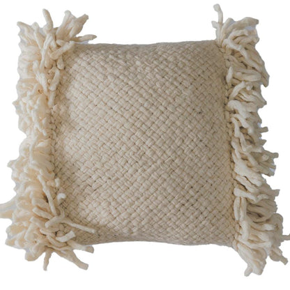 ORIGINAL SQUARE THICK THREAD WITH FRINGES - LARGE | NATURAL-The Andes Project