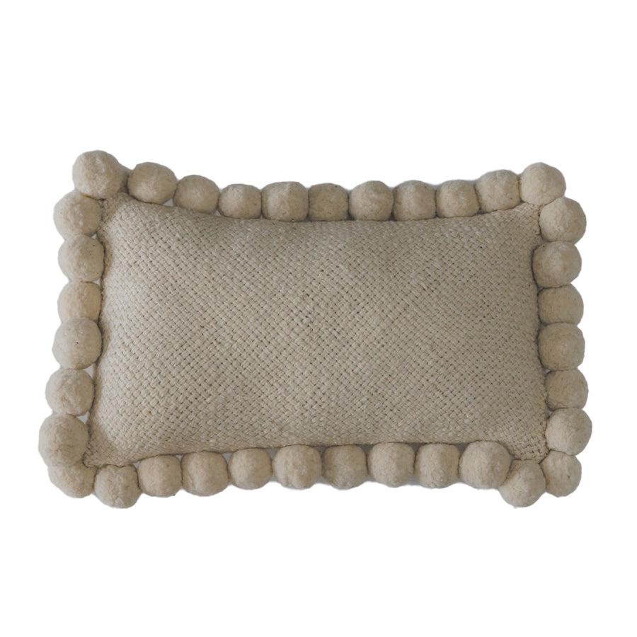 LUMBAR WITH POM POMS - NATURAL-The Andes Project