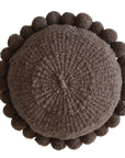 ROUND WITH POM POMS - LARGE | COFFEE-The Andes Project