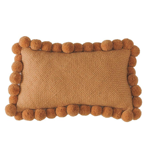 LUMBAR WITH POM POMS - CAMEL-The Andes Project